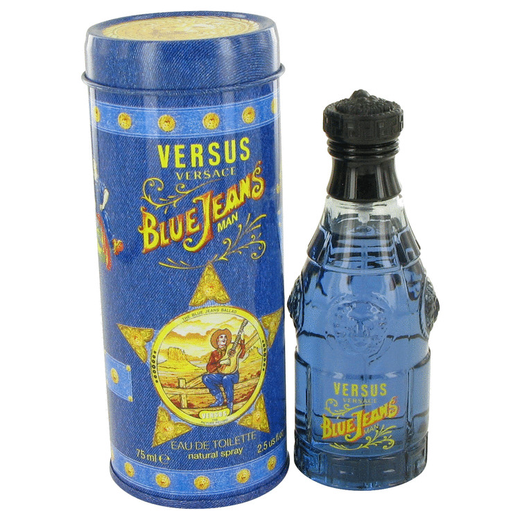 blue bottle of versace cologne